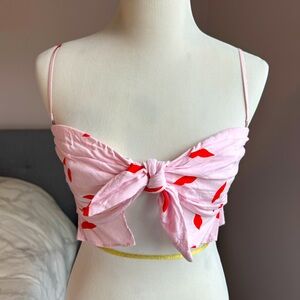 LPA Pink Tie Front Bandeau Size M